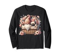 Cute Pug Accessories For Women And Girls Floral Flower Maglia a Manica