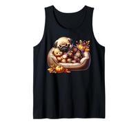 Cute Pug Graphic for Fall Women Men Autumn Vibes Cozy Season Canotta