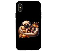 Cute Pug Graphic For Fall Women Men Autumn Vibes Cozy Season Custodia per iPhone X/XS