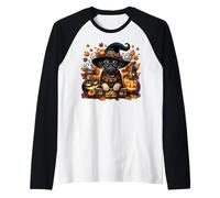 Cute Pug Halloween And Fall Graphic for Dog Lover Pug Mom Maglia con Maniche Raglan