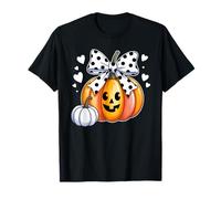 Cute Pumpkin Bow Halloween Spooky Mama Mom Fall Vibes Maglietta