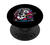 Cute Punk Hedgehog, Rock'n Roll Goth, Chitarra Bambini Rock Star PopSockets PopGrip Adesivo