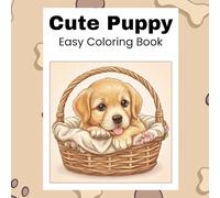 Cute Puppies: Easy Coloring Book