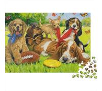 Cute Puppies Playing Puzzle Da 1000 Pezzi in Carta Ecologica Per Bambini Principianti, Puzzle Ultra Difficile, Divertimento Dopo Scuola, Puzzle Miglior Valutato Per Giovani Apprendisti 70x50cm/1000pc
