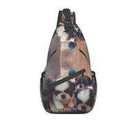 Cute Puppy in the Corner Happy Valentine's Day Crossbody Bag Borsa a tracolla da uomo sul petto, leggera, per escursioni e viaggi