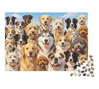 Cute Puppy Jigsaw Puzzle 1000 Pieces Recyclable Full Screen Dogs Anziani Puzzles Gioco Educativo Decompression Ideal per Family And Friends Birthdays 52x38cm/1000pcs