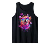 Cute Puppy Love Vibrant Dog Art Canotta