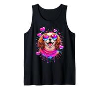 Cute Puppy Love Vibrant Dog Art Canotta