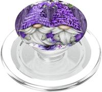 Cute Purple Aesthetic Anemones Flower Pattern Lavender Gnome PopSockets PopGrip per MagSafe