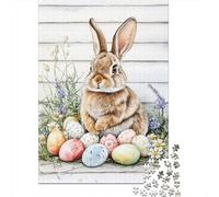 Cute Rabbit 1000 Piece Easter Jigsaw for Adults Paper Animal Puzzle Mindful Gift Home Decor 52x38cm/1000pcs