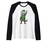 Cute Raccoon Christmas Funny Racoon Maglia con Maniche Raglan