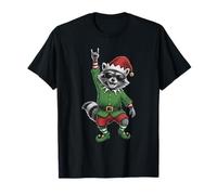 Cute Raccoon Christmas Funny Racoon Maglietta