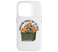 Cute Raccoon Dumpster Fire Surviving Purely Out Of Spite Custodia per iPhone 14 Pro