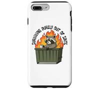 Cute Raccoon Dumpster Fire Surviving Purely Out Of Spite Custodia per iPhone 7 Plus/8 Plus