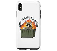 Cute Raccoon Dumpster Fire Surviving Purely Out Of Spite Custodia per iPhone XS Max