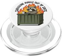 Cute Raccoon Dumpster Fire Surviving Purely Out Of Spite PopSockets PopGrip per MagSafe