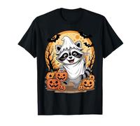 Cute Raccoon Halloween Ghost Costume Pumpkin Fun Maglietta