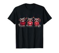 Cute Raccoon Hearts Sweaters Love Graphic Maglietta