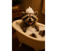 Cute Raccoon Notebook in Bubble Bath: Funny Animal Design Journal for Creative Planning
