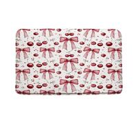 Cute Red Bowknot Modern Aesthetic Fruit Bowknot Tappeti Da Bagno Morbido Tappeto Da Bagno Lavabile In Lavatrice Zerbino Ingresso Per Esterno Interno Cucina 40X60Cm