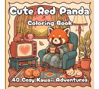 Cute Red Panda Coloring Book: 40 Cozy Kawaii Adventures: Relaxing animal scenes; bold lines, simple designs; single-sided pages for teens and adults - stress relief
