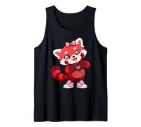 Cute Red Panda Coquette Bow Retro Red Panda Kids Girls Canotta