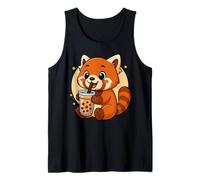 Cute Red Panda Kawaii Anime Bere Bubble Tea Ragazza Bambini Canotta
