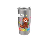 Cute Red Panda Studente Insegnante Torna a Scuola Benvenuto Bicchiere termico in acciaio inox doppia parete