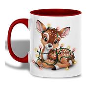 Cute Reindeer Christmas Funny Tazza Colazione Ceramica Mug Con Manico Tazze Per Cappuccino Latte Cucina 330Ml