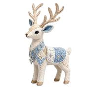 Cute Reindeer Sewing Craft Kit Beginner Friendly Pre Cut DIY Felt Set Handmade Needlework Activity Bundle Creative Arts Project Decorative Keepsake Making for Kids Adults Teens Home Office Party Class
