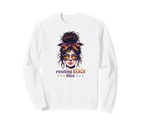 Cute Resting Beach Face Messy Bun Funny Resting Beach Face Felpa