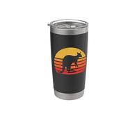 Cute Retro Vintage Sunset Australian Kangaroo Lover Bicchiere termico in acciaio inox doppia parete