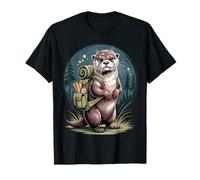 Cute River Otter Hiking Backpacking Wilderness Backpack Maglietta