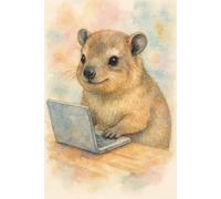 Cute Rock Hyrax Notebook - Adorable Working Hyrax with Laptop Cover | Cozy Productivity Animal Journal | Lined Notebook 6x9 Inch, 120 Pages | School & Study Notebook for Kids, Teens & Adults | Perfect Gift for Students, Writers, Programmers, Remote Worker
