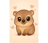 Cute Rock Hyrax Notebook - Kawaii Hyrax with Hearts Journal | Soft Pastel Aesthetic Cover | Lined Composition Notebook 6x9 Inch, 120 Pages | School Notebook for Kids, Teens & Adults