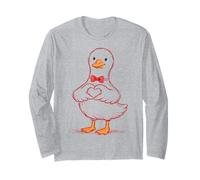 Cute Romantic Goose Heart Love Maglia a Manica