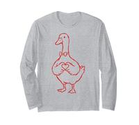 Cute Romantic Goose Heart Love Maglia a Manica