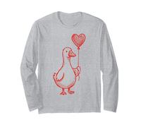 Cute Romantic Goose Heart Love Maglia a Manica