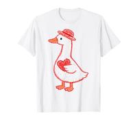 Cute Romantic Goose Heart Love Maglietta