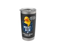 Cute Rubber Duck In Pocket, Funny Duck I Don't Give a Duck Bicchiere termico in acciaio inox doppia parete