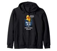 Cute Rubber Duck in Pocket, Funny Duck I Don't Give a Duck Felpa con Cappuccio
