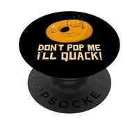 Cute Rubber Duckie Duck Don't Pop Me I'll Quack Pool Party PopSockets PopGrip Adesivo