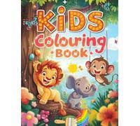 “Cute Safari & Jungle Animals Coloring Book for Kids: Fun Side-by-Side Colored and Outline Illustrations to Learn and Color - Lion, Elephant, Giraffe, Tiger, Panda & More”