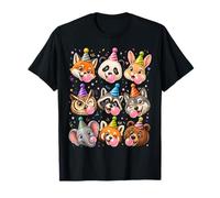 Cute Safari Zoo Animals Bubble Gum Birthday Party Squad Maglietta