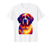 Cute Saint Bernard Dog Colorful Dog Lover Pop Art Maglietta
