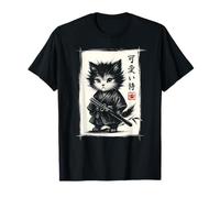 Cute Samurai Cat Japanese Art Funny Kawaii Cat Maglietta