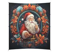 Cute Santa Claus Beach Tent Easy Setup Sun Shelter Camping Canopy with Sandbags,Sand Shovels,Ground Peg for Picnics Outdoor