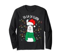 Cute Sarcastic Christmas Llama Outfit Graphic Design Style Maglia a Manica