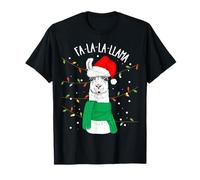Cute Sarcastic Christmas Llama Outfit Graphic Design Style Maglietta