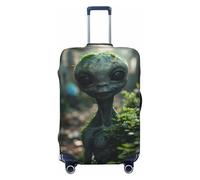 Cute Saucerman With Big Eyes Travel Luggage Covers - Elasticità Valigie Covers Protector per bagagli 45-81 cm, Nero , S